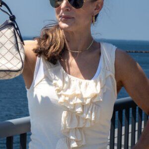 Ralph Lauren Rugby Wool Ruffle Trim Sleeveless Top